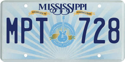 MS license plate MPT728