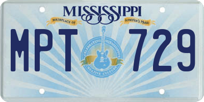 MS license plate MPT729