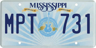 MS license plate MPT731