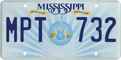 MS license plate MPT732