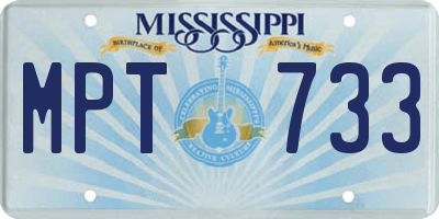 MS license plate MPT733