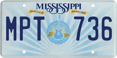 MS license plate MPT736