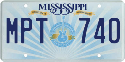 MS license plate MPT740