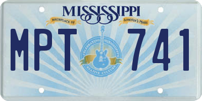 MS license plate MPT741