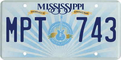 MS license plate MPT743
