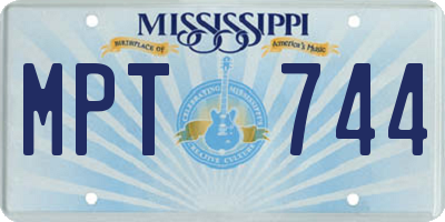 MS license plate MPT744