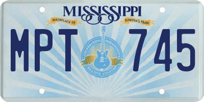 MS license plate MPT745