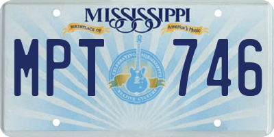 MS license plate MPT746