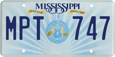MS license plate MPT747