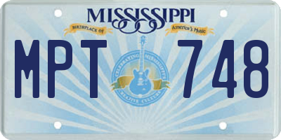 MS license plate MPT748