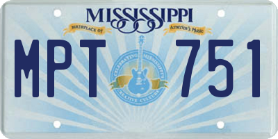 MS license plate MPT751