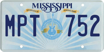 MS license plate MPT752