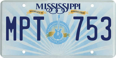 MS license plate MPT753