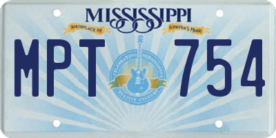 MS license plate MPT754