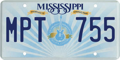 MS license plate MPT755