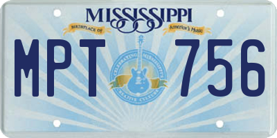 MS license plate MPT756