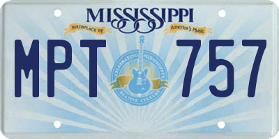MS license plate MPT757