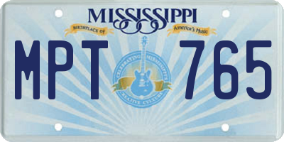 MS license plate MPT765