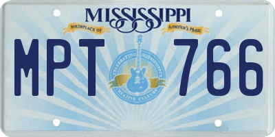 MS license plate MPT766