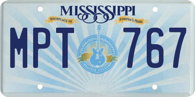 MS license plate MPT767
