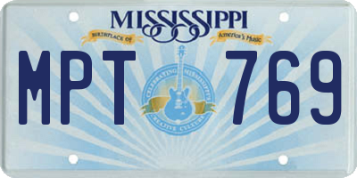 MS license plate MPT769