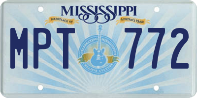 MS license plate MPT772