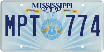 MS license plate MPT774