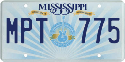 MS license plate MPT775