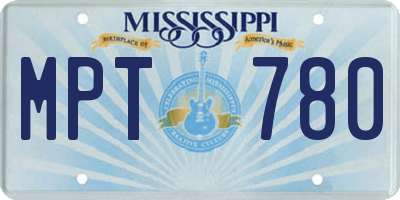 MS license plate MPT780