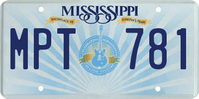 MS license plate MPT781