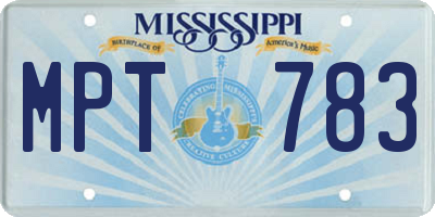 MS license plate MPT783