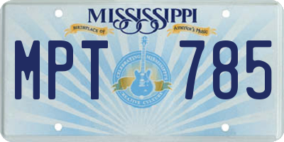 MS license plate MPT785