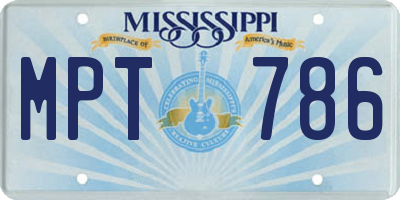 MS license plate MPT786