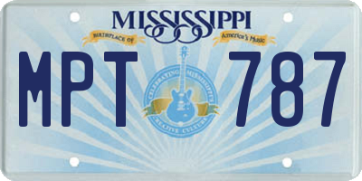 MS license plate MPT787