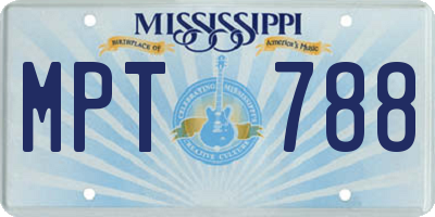 MS license plate MPT788