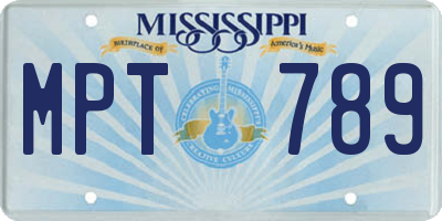 MS license plate MPT789