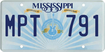 MS license plate MPT791