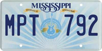 MS license plate MPT792
