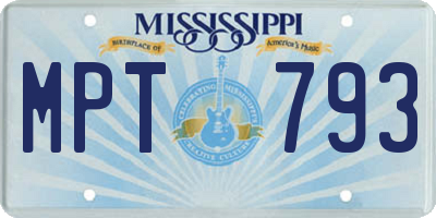 MS license plate MPT793