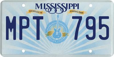 MS license plate MPT795