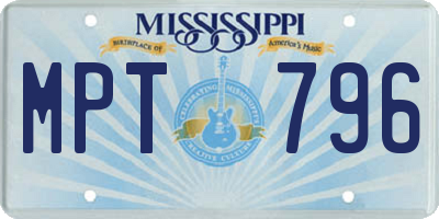 MS license plate MPT796