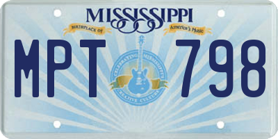 MS license plate MPT798