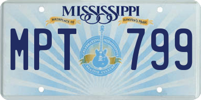 MS license plate MPT799
