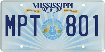 MS license plate MPT801