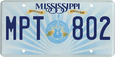 MS license plate MPT802