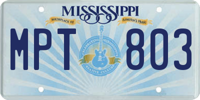 MS license plate MPT803