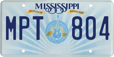 MS license plate MPT804