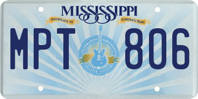 MS license plate MPT806