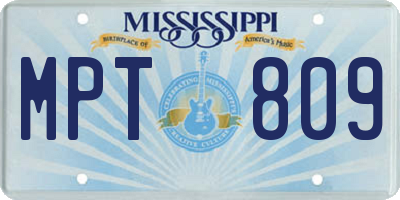 MS license plate MPT809
