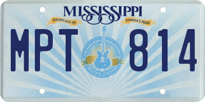 MS license plate MPT814